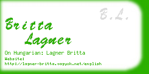 britta lagner business card